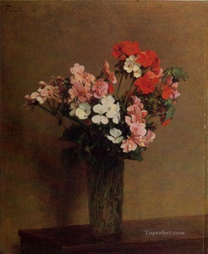 クラシックフラワー Painting - ゼラニウム画家アンリ・ファンタン・ラトゥールの花